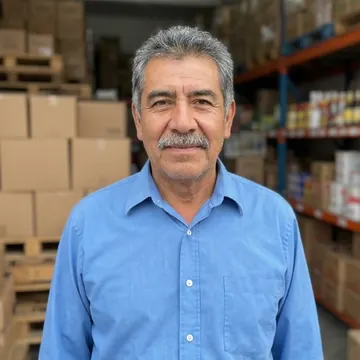 Don Ernesto Valle, dueño de la distribuidora de ejemplo